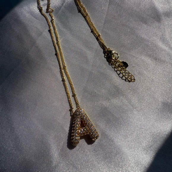 Anthropologe โAโ diamond Gold Initial Pendant Necklace - Picture 10 of 11